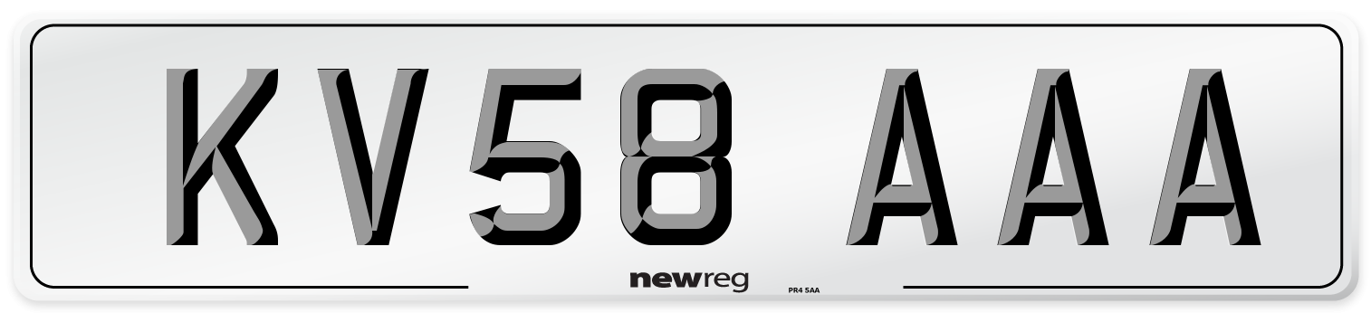 KV58 AAA Number Plate from New Reg